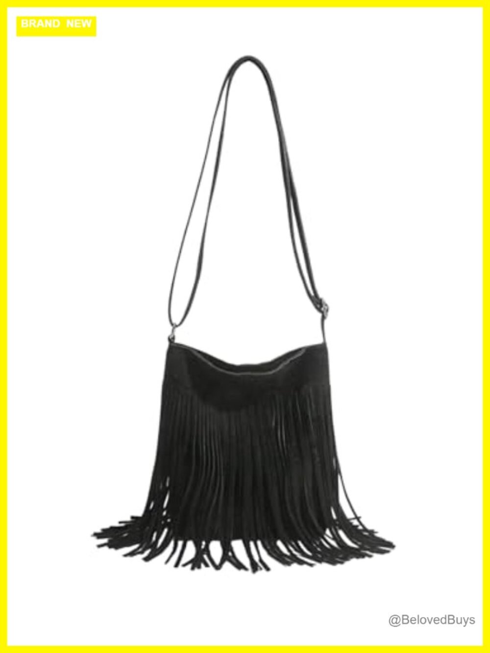 Fringe Crossbody Bag Soft PU Leather Adjustable Strap Hobo Purse Western Boho